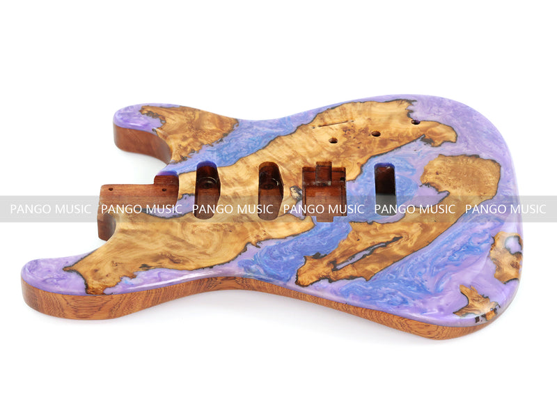 One-of-a-Kind Burl Wood Veneer Epoxy Resin ST Style Electric Guitar Body (SBE-011)