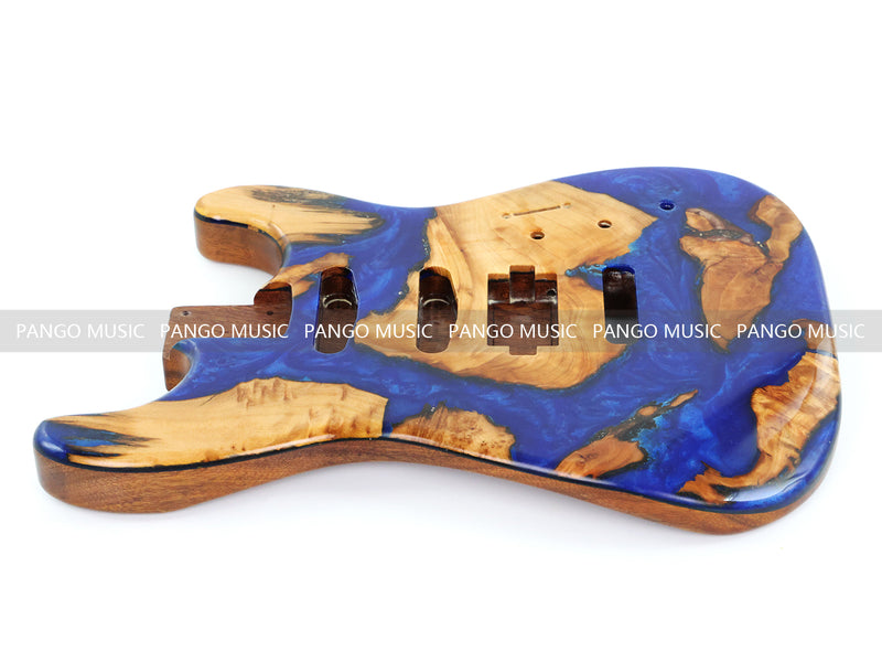 One-of-a-Kind Burl Wood Veneer Epoxy Resin ST Style Electric Guitar Body (SBE-012)