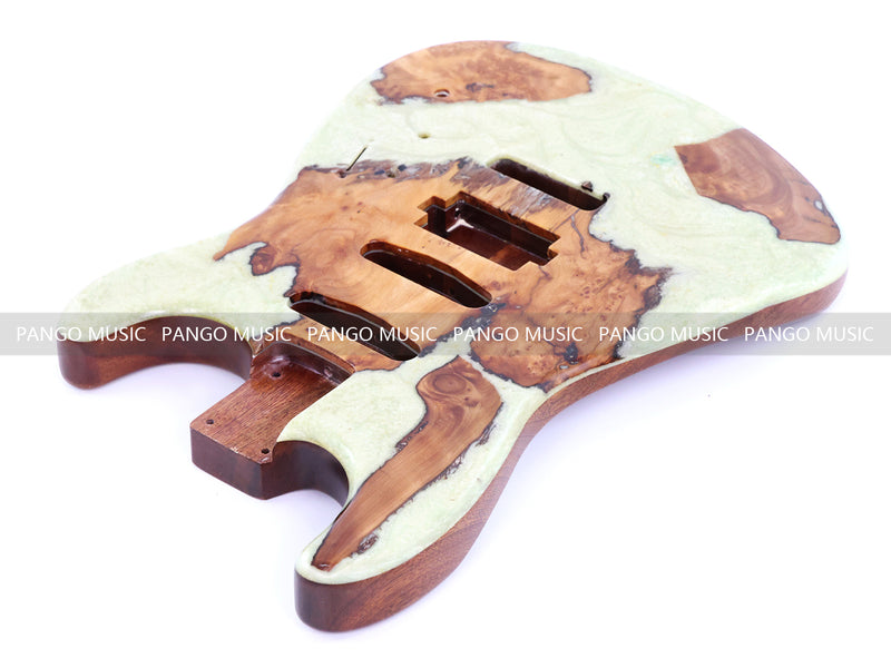 One-of-a-Kind Burl Wood Veneer Epoxy Resin ST Style Electric Guitar Body (SBE-013)