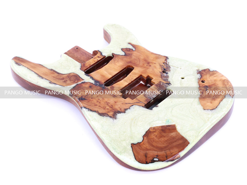 One-of-a-Kind Burl Wood Veneer Epoxy Resin ST Style Electric Guitar Body (SBE-013)