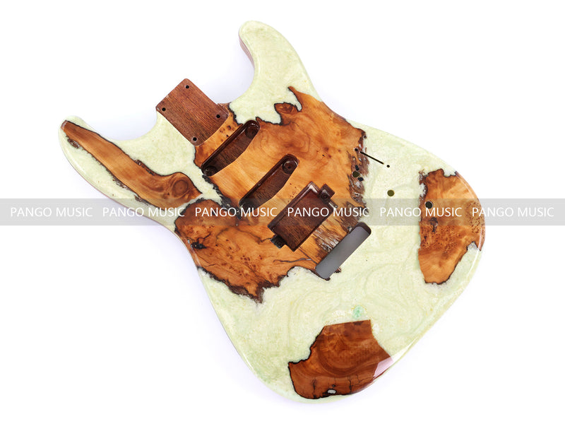 One-of-a-Kind Burl Wood Veneer Epoxy Resin ST Style Electric Guitar Body (SBE-013)