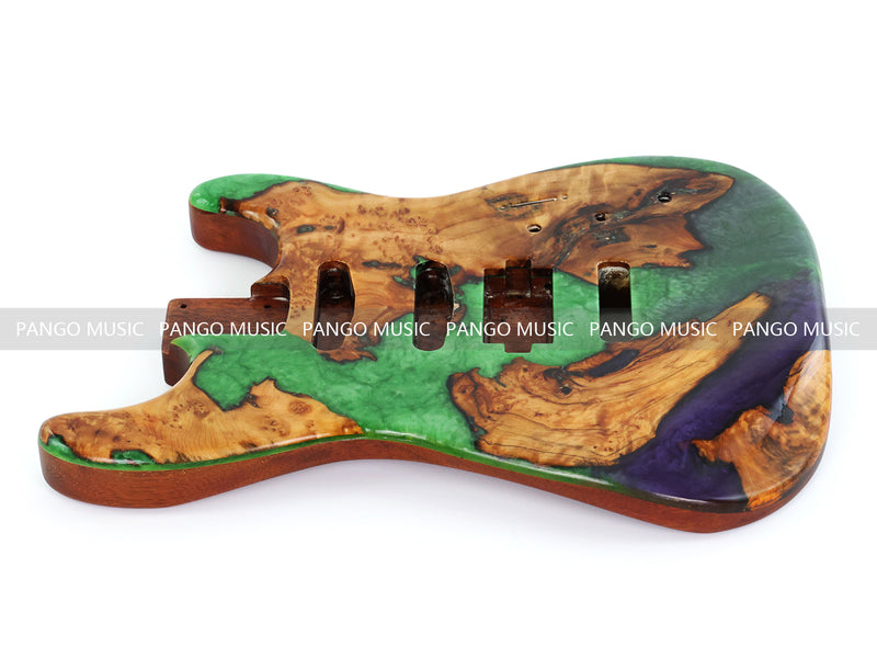 One-of-a-Kind Burl Wood Veneer Epoxy Resin ST Style Electric Guitar Body (SBE-014)