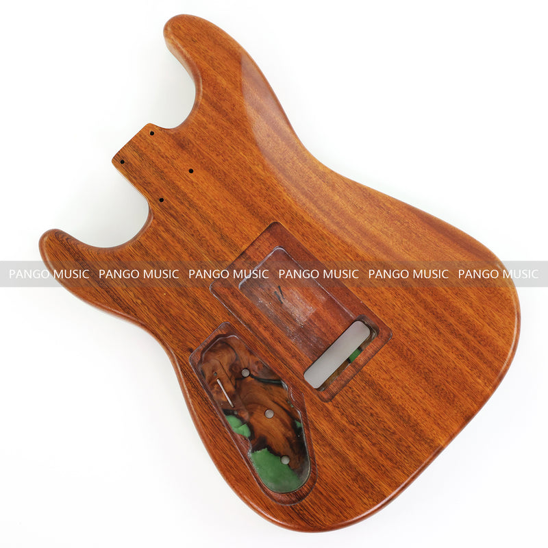 One-of-a-Kind Burl Wood Veneer Epoxy Resin ST Style Electric Guitar Body (SBE-015)