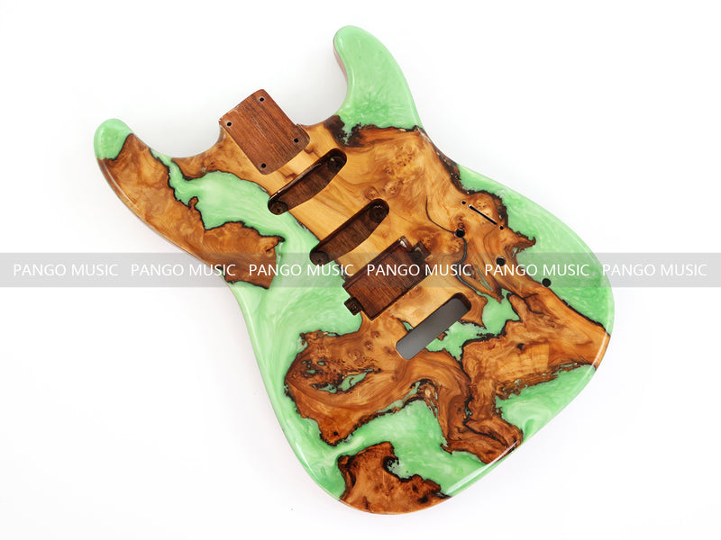 One-of-a-Kind Burl Wood Veneer Epoxy Resin ST Style Electric Guitar Body (SBE-015)