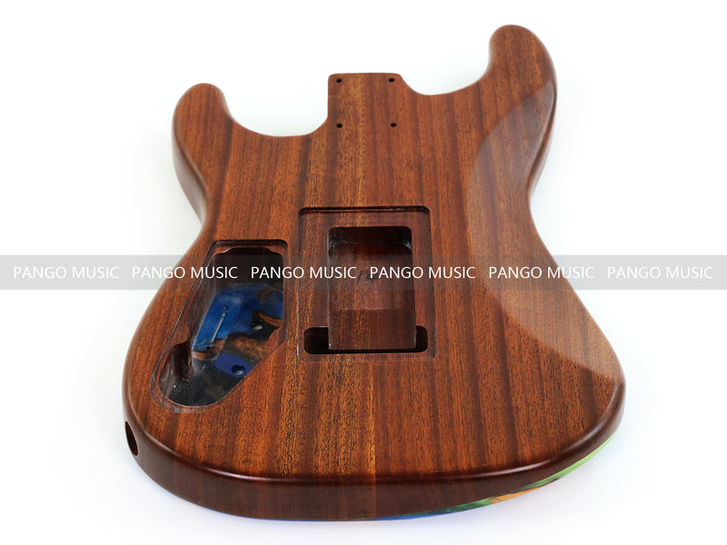 One-of-a-Kind Burl Wood Veneer Epoxy Resin ST Style Electric Guitar Body (SBE-016)