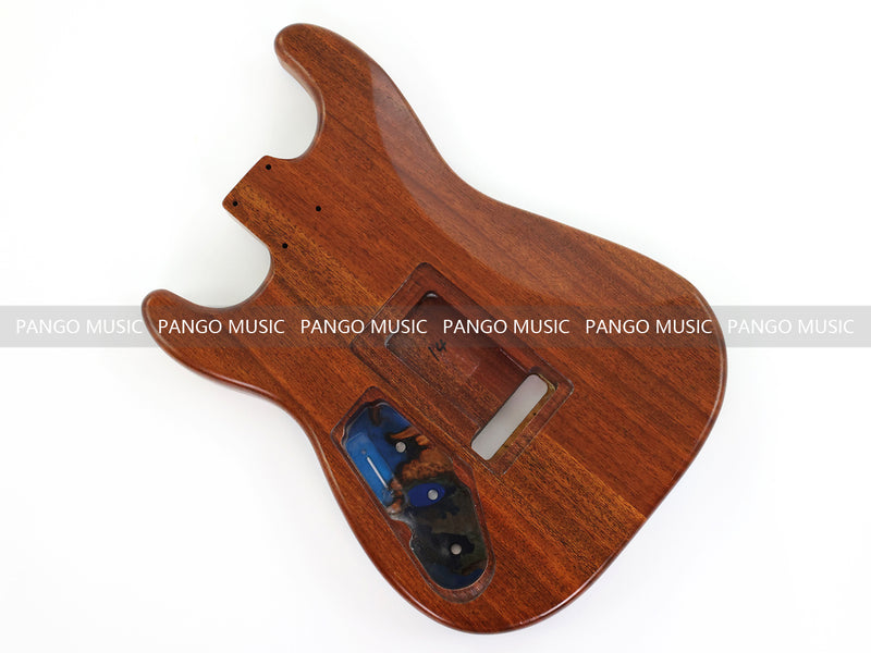 One-of-a-Kind Burl Wood Veneer Epoxy Resin ST Style Electric Guitar Body (SBE-016)