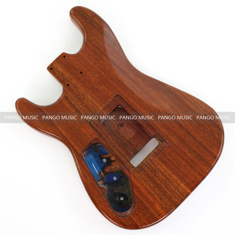 One-of-a-Kind Burl Wood Veneer Epoxy Resin ST Style Electric Guitar Body (SBE-016)