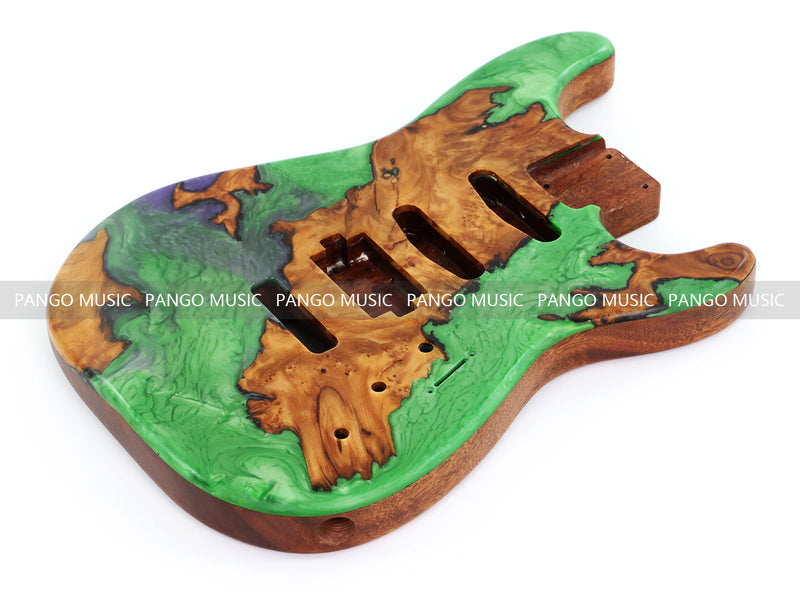 One-of-a-Kind Burl Wood Veneer Epoxy Resin ST Style Electric Guitar Body (SBE-017)