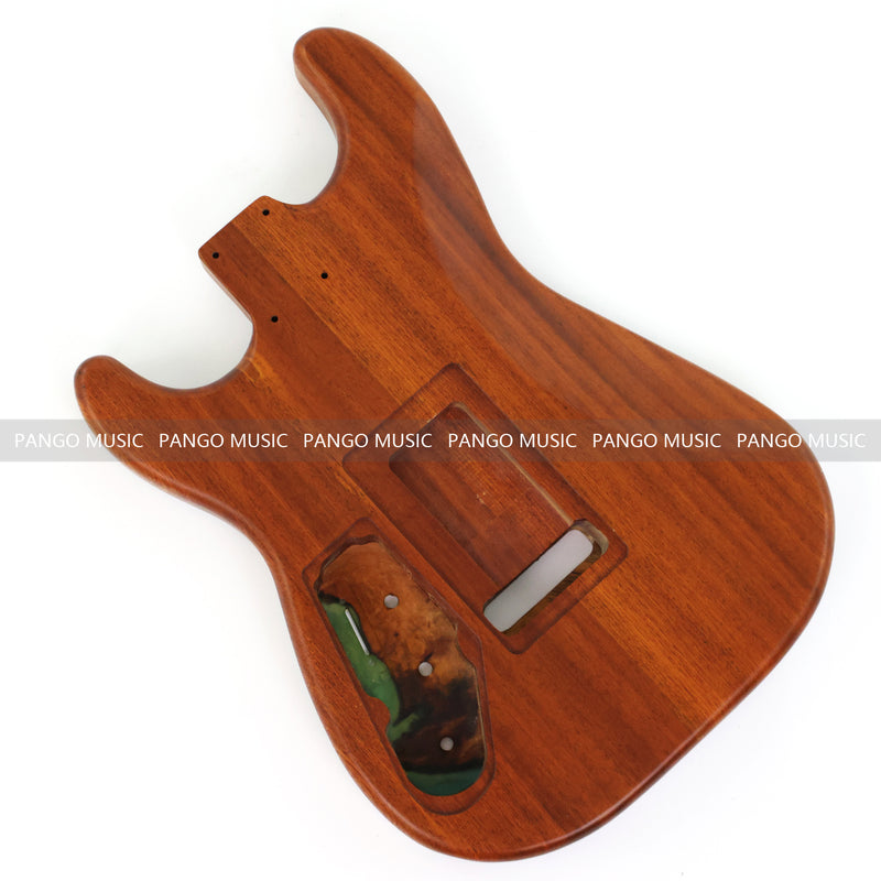 One-of-a-Kind Burl Wood Veneer Epoxy Resin ST Style Electric Guitar Body (SBE-020)