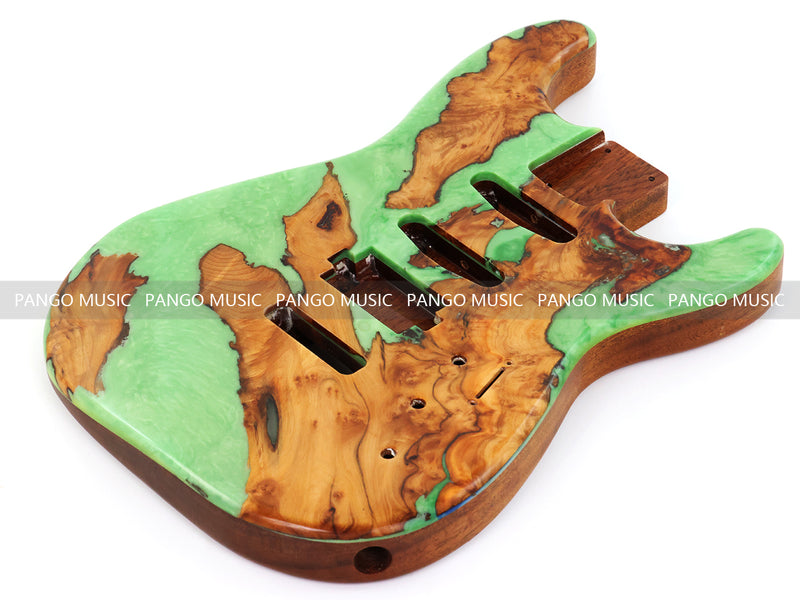 One-of-a-Kind Burl Wood Veneer Epoxy Resin ST Style Electric Guitar Body (SBE-021)