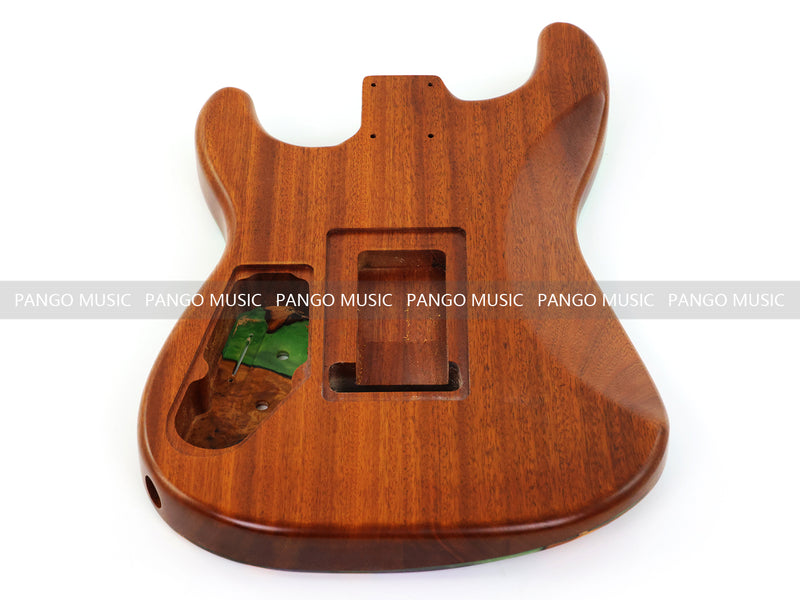 One-of-a-Kind Burl Wood Veneer Epoxy Resin ST Style Electric Guitar Body (SBE-028)