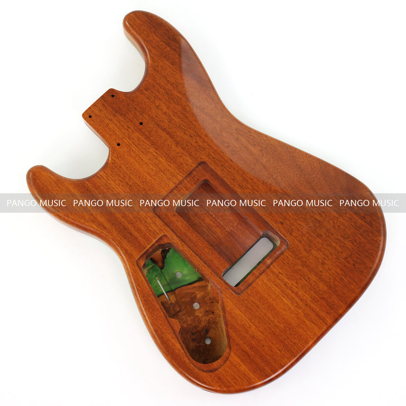 One-of-a-Kind Burl Wood Veneer Epoxy Resin ST Style Electric Guitar Body (SBE-028)