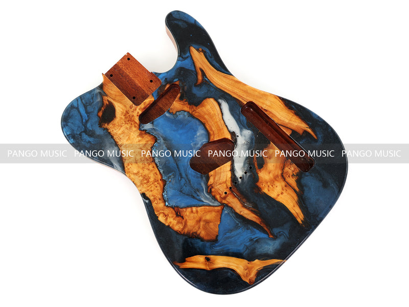 One-of-a-Kind Burl Wood Veneer Epoxy Resin TL Style Electric Guitar Body (BE-001)