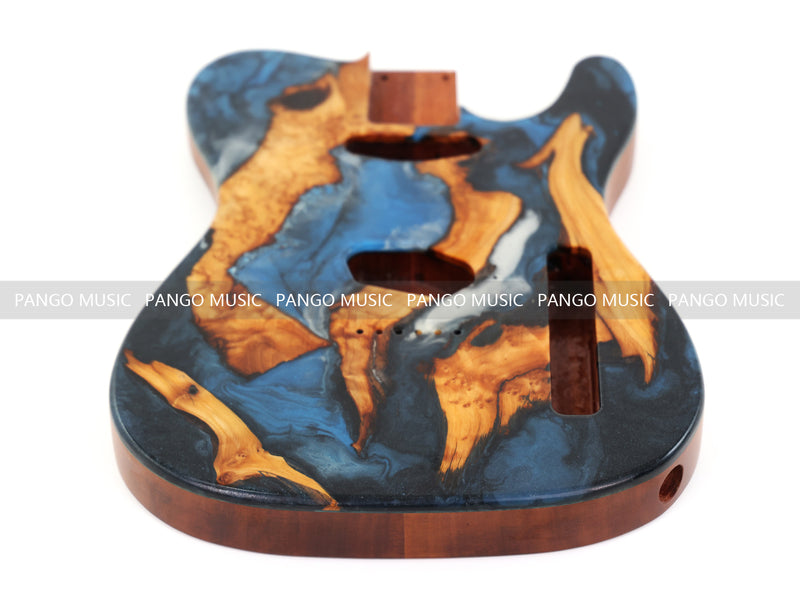 One-of-a-Kind Burl Wood Veneer Epoxy Resin TL Style Electric Guitar Body (BE-001)