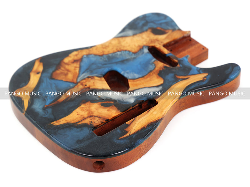 One-of-a-Kind Burl Wood Veneer Epoxy Resin TL Style Electric Guitar Body (BE-001)