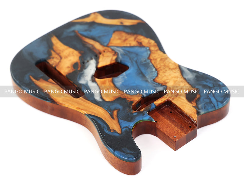 One-of-a-Kind Burl Wood Veneer Epoxy Resin TL Style Electric Guitar Body (BE-001)