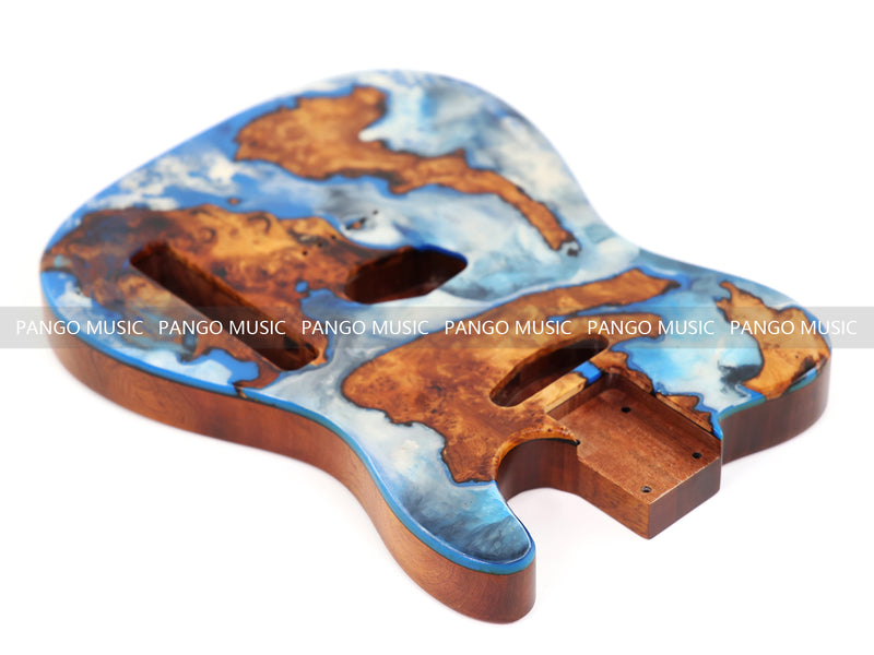 One-of-a-Kind Burl Wood Veneer Epoxy Resin TL Style Electric Guitar Body (BE-002)