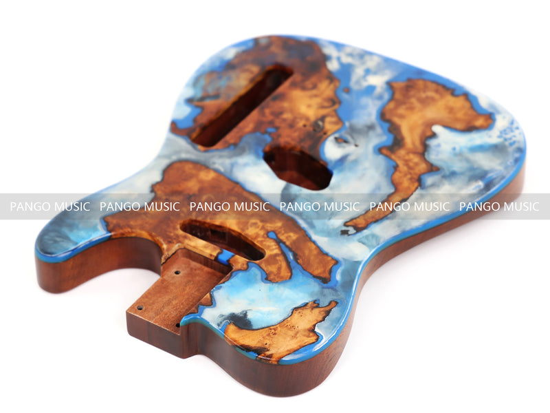 One-of-a-Kind Burl Wood Veneer Epoxy Resin TL Style Electric Guitar Body (BE-002)