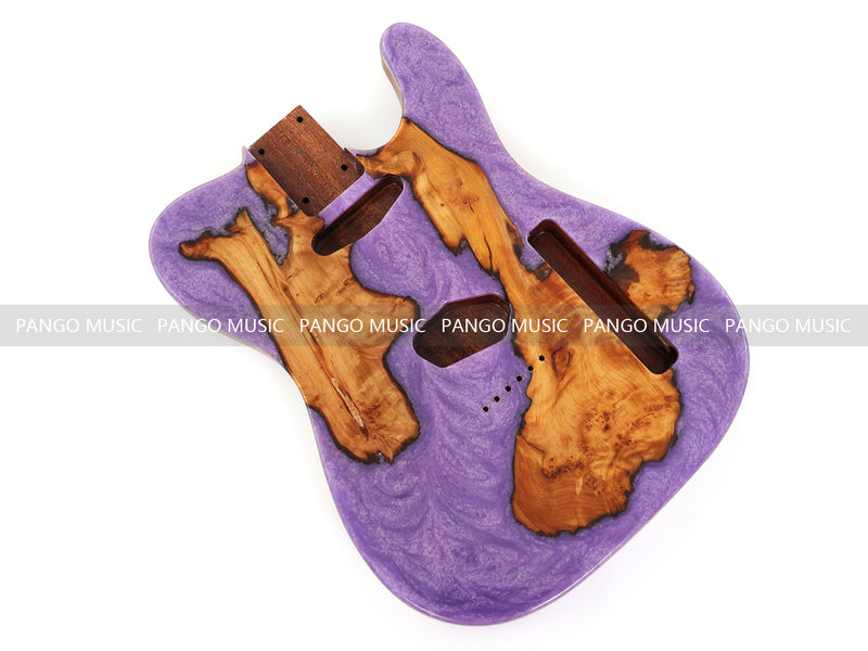 One-of-a-Kind Burl Wood Veneer Epoxy Resin TL Style Electric Guitar Body (BE-003)