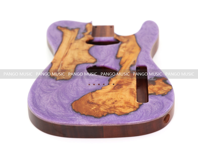 One-of-a-Kind Burl Wood Veneer Epoxy Resin TL Style Electric Guitar Body (BE-003)