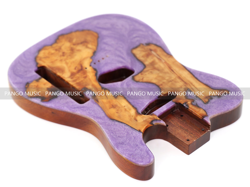 One-of-a-Kind Burl Wood Veneer Epoxy Resin TL Style Electric Guitar Body (BE-003)