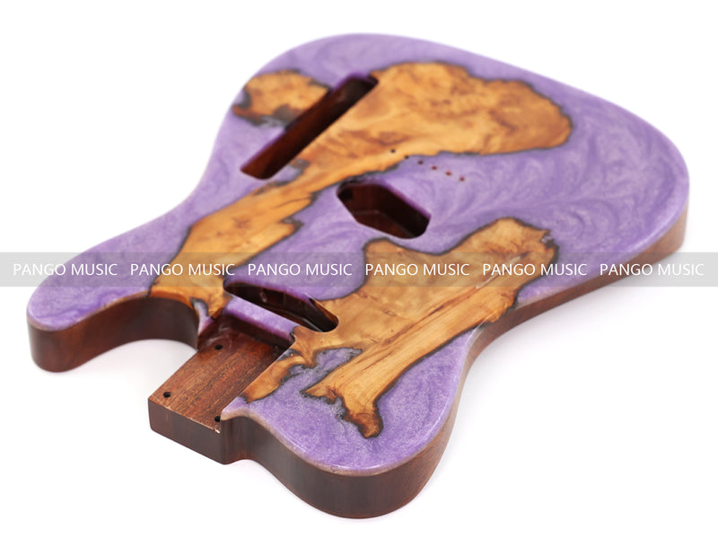 One-of-a-Kind Burl Wood Veneer Epoxy Resin TL Style Electric Guitar Body (BE-003)