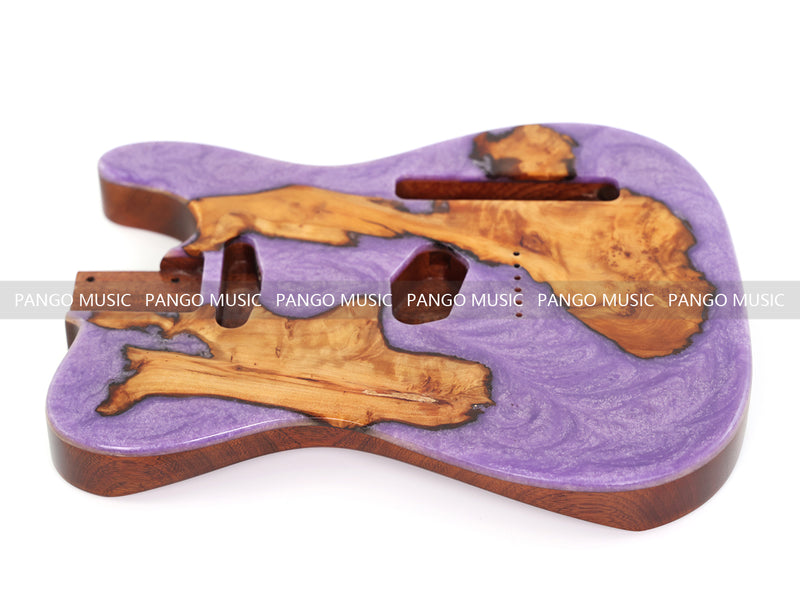 One-of-a-Kind Burl Wood Veneer Epoxy Resin TL Style Electric Guitar Body (BE-003)