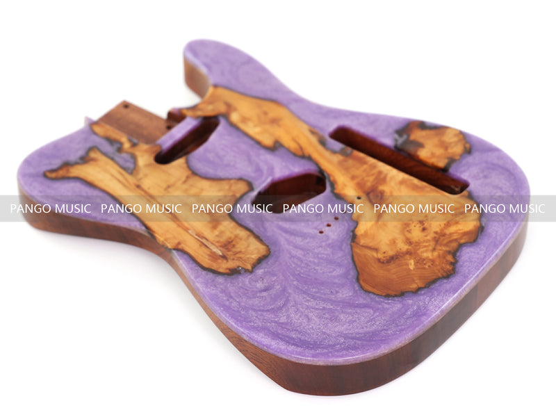 One-of-a-Kind Burl Wood Veneer Epoxy Resin TL Style Electric Guitar Body (BE-003)