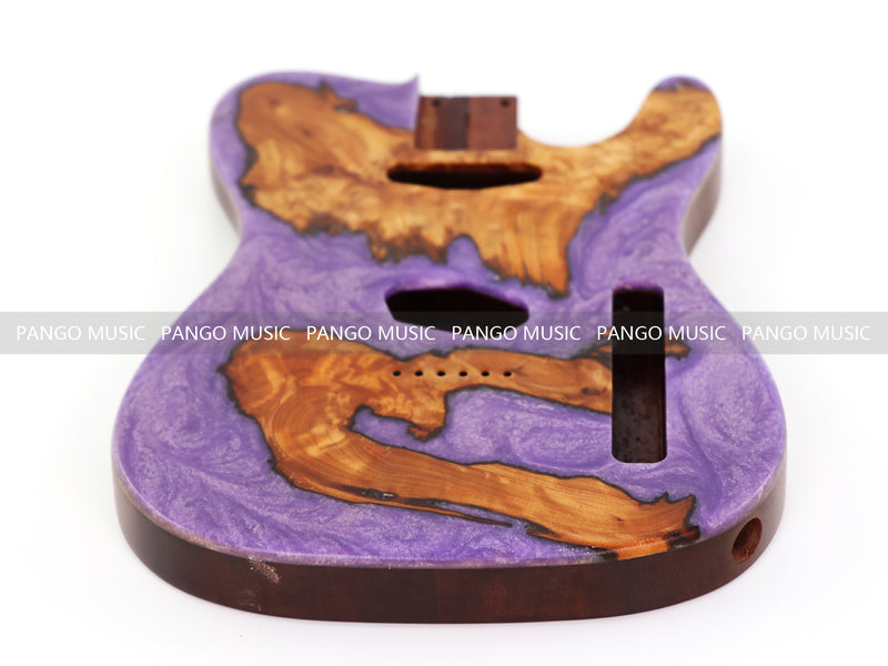 One-of-a-Kind Burl Wood Veneer Epoxy Resin Tele Style Electric Guitar Body (BE-004)