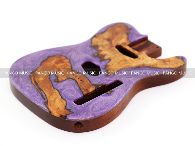 One-of-a-Kind Burl Wood Veneer Epoxy Resin Tele Style Electric Guitar Body (BE-004)