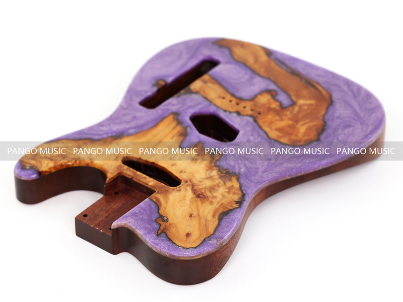 One-of-a-Kind Burl Wood Veneer Epoxy Resin Tele Style Electric Guitar Body (BE-004)