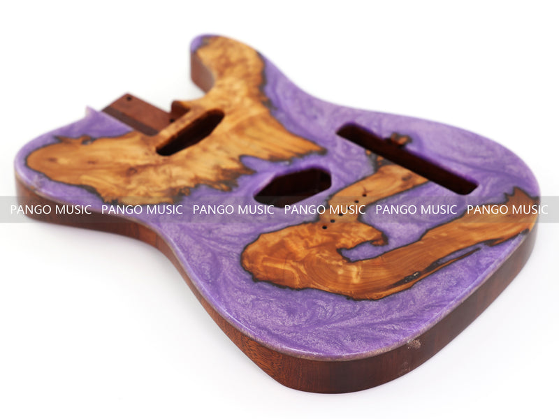 One-of-a-Kind Burl Wood Veneer Epoxy Resin Tele Style Electric Guitar Body (BE-004)