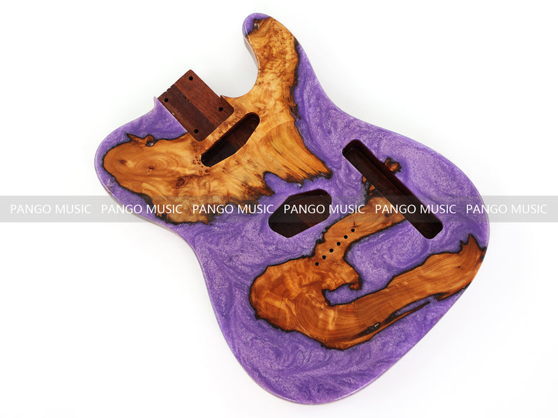 One-of-a-Kind Burl Wood Veneer Epoxy Resin Tele Style Electric Guitar Body (BE-004)