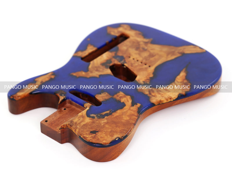 One-of-a-Kind Burl Wood Veneer Epoxy Resin Tele Style Electric Guitar Body (BE-005)