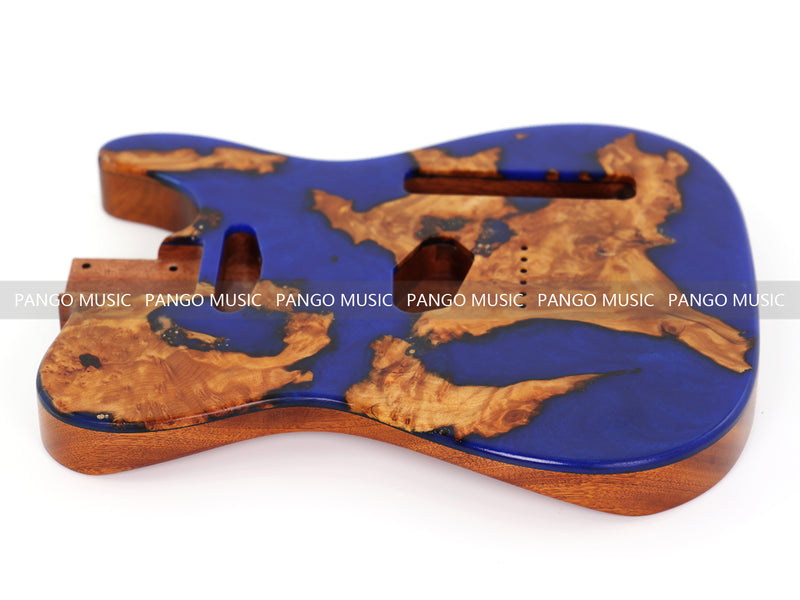 One-of-a-Kind Burl Wood Veneer Epoxy Resin Tele Style Electric Guitar Body (BE-005)