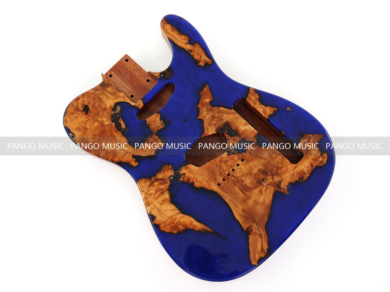 One-of-a-Kind Burl Wood Veneer Epoxy Resin Tele Style Electric Guitar Body (BE-005)