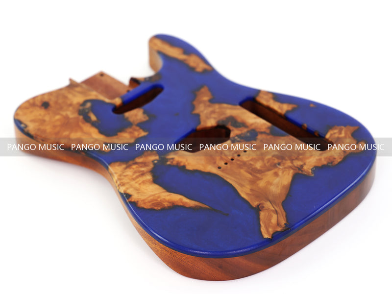One-of-a-Kind Burl Wood Veneer Epoxy Resin Tele Style Electric Guitar Body (BE-005)