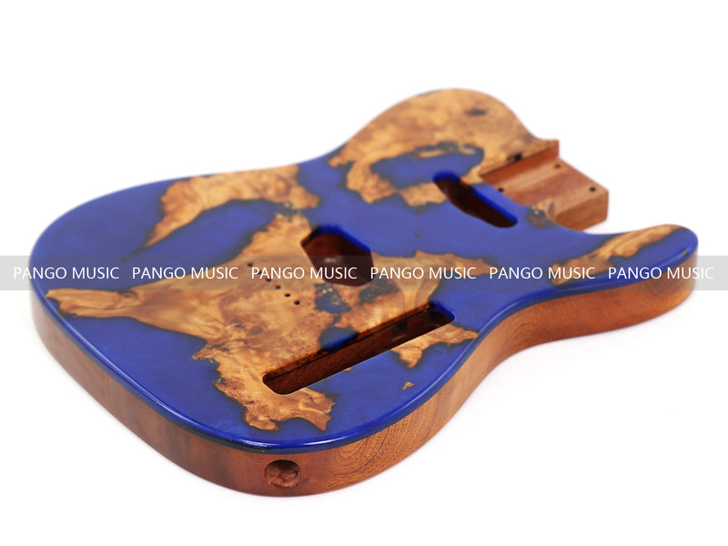 One-of-a-Kind Burl Wood Veneer Epoxy Resin Tele Style Electric Guitar Body (BE-005)
