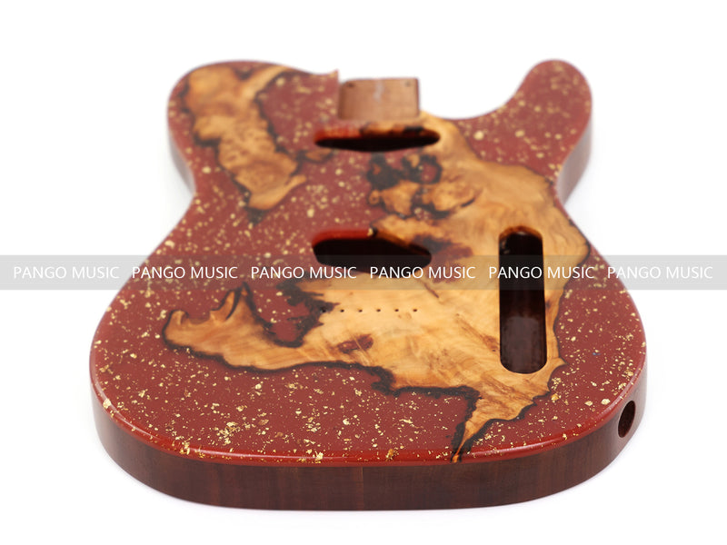 One-of-a-Kind Burl Wood Veneer Epoxy Resin Tele Style Electric Guitar Body (BE-006)