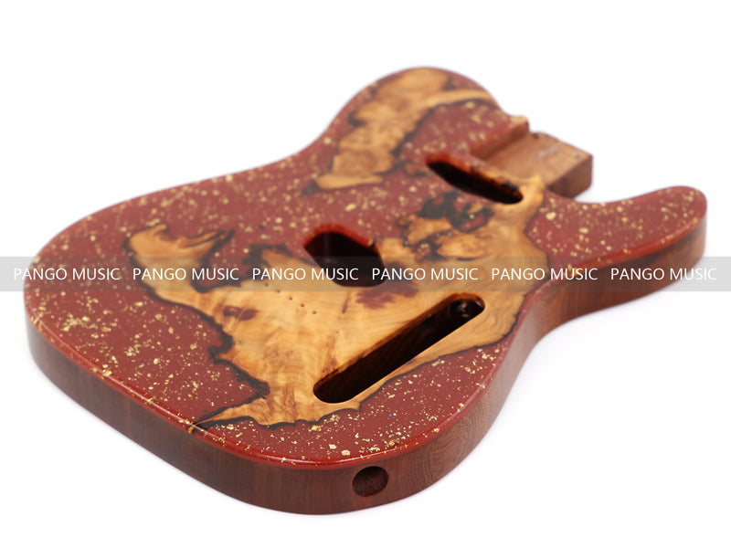 One-of-a-Kind Burl Wood Veneer Epoxy Resin Tele Style Electric Guitar Body (BE-006)
