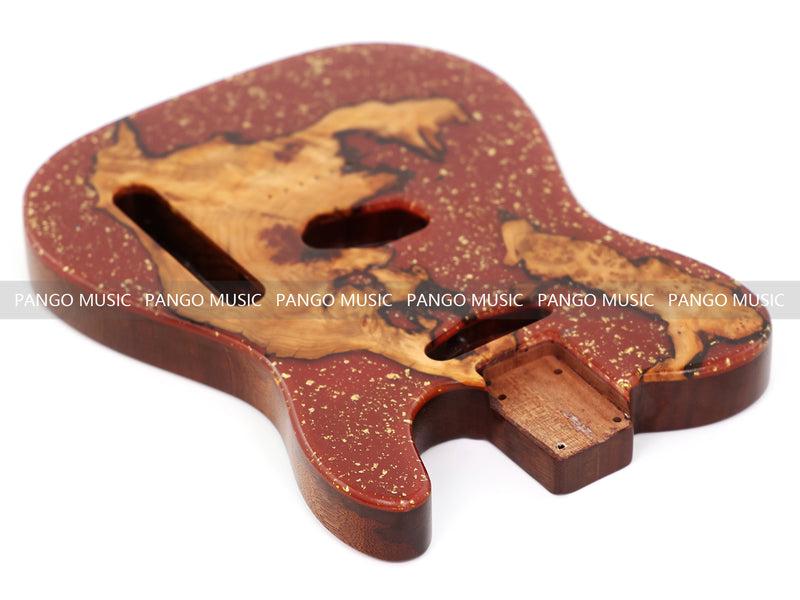 One-of-a-Kind Burl Wood Veneer Epoxy Resin Tele Style Electric Guitar Body (BE-006)