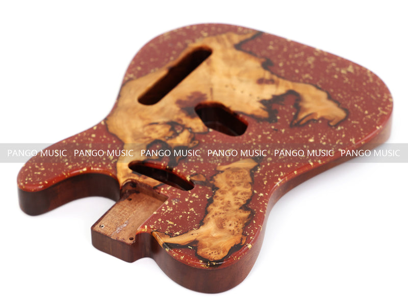 One-of-a-Kind Burl Wood Veneer Epoxy Resin Tele Style Electric Guitar Body (BE-006)