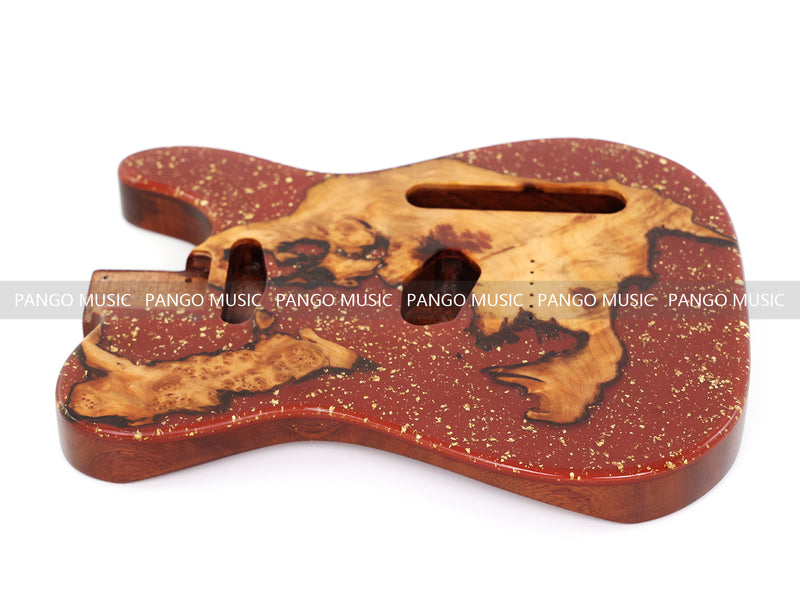 One-of-a-Kind Burl Wood Veneer Epoxy Resin Tele Style Electric Guitar Body (BE-006)
