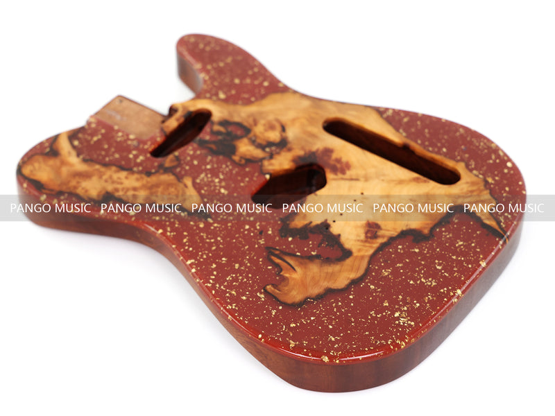 One-of-a-Kind Burl Wood Veneer Epoxy Resin Tele Style Electric Guitar Body (BE-006)