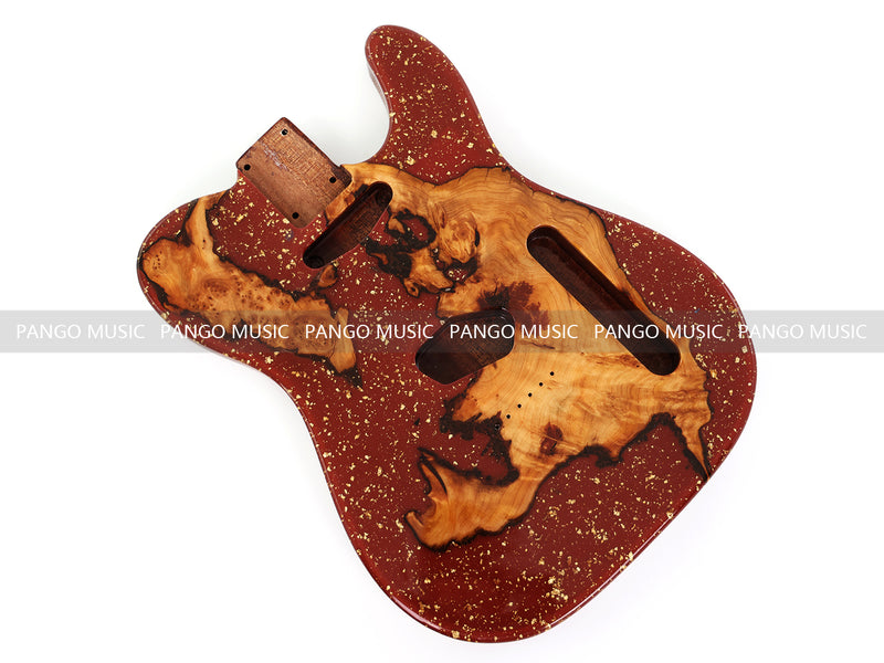 One-of-a-Kind Burl Wood Veneer Epoxy Resin Tele Style Electric Guitar Body (BE-006)
