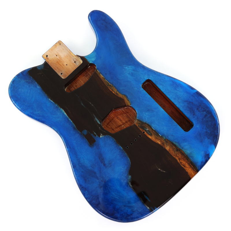One-of-a-Kind Burl Wood Veneer Epoxy Resin Tele Style Electric Guitar Body (BE-007)