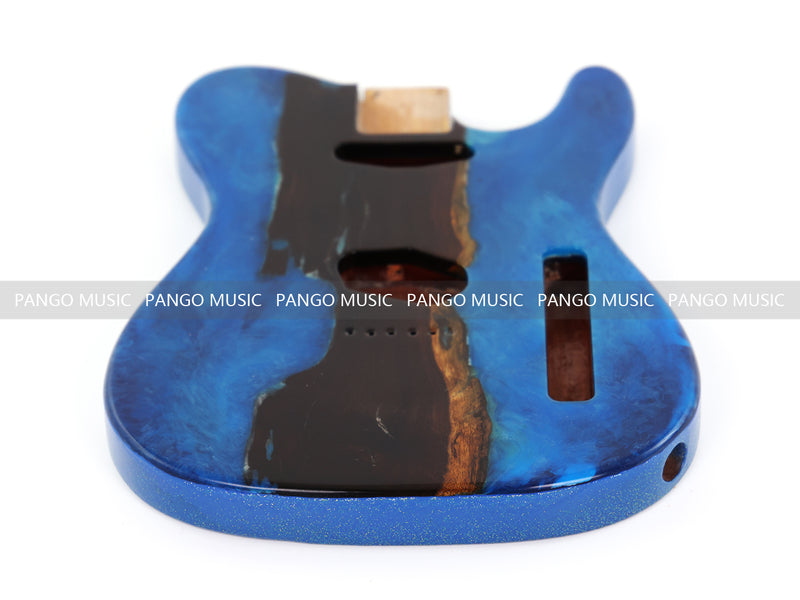One-of-a-Kind Burl Wood Veneer Epoxy Resin Tele Style Electric Guitar Body (BE-007)