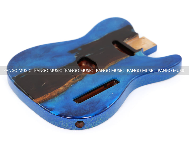 One-of-a-Kind Burl Wood Veneer Epoxy Resin Tele Style Electric Guitar Body (BE-007)