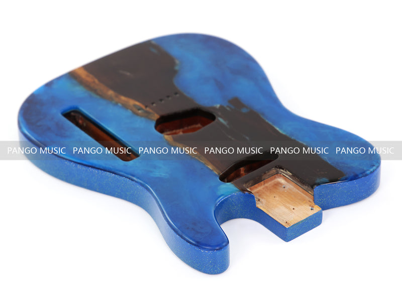 One-of-a-Kind Burl Wood Veneer Epoxy Resin Tele Style Electric Guitar Body (BE-007)