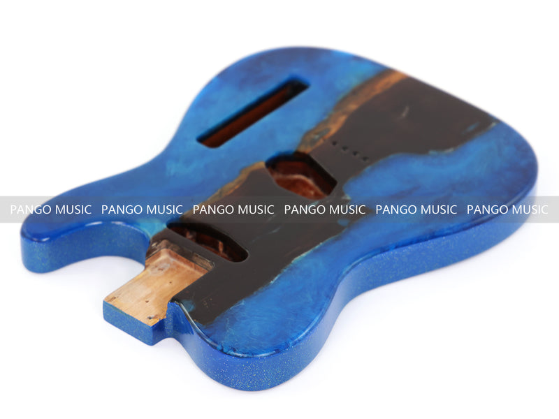 One-of-a-Kind Burl Wood Veneer Epoxy Resin Tele Style Electric Guitar Body (BE-007)